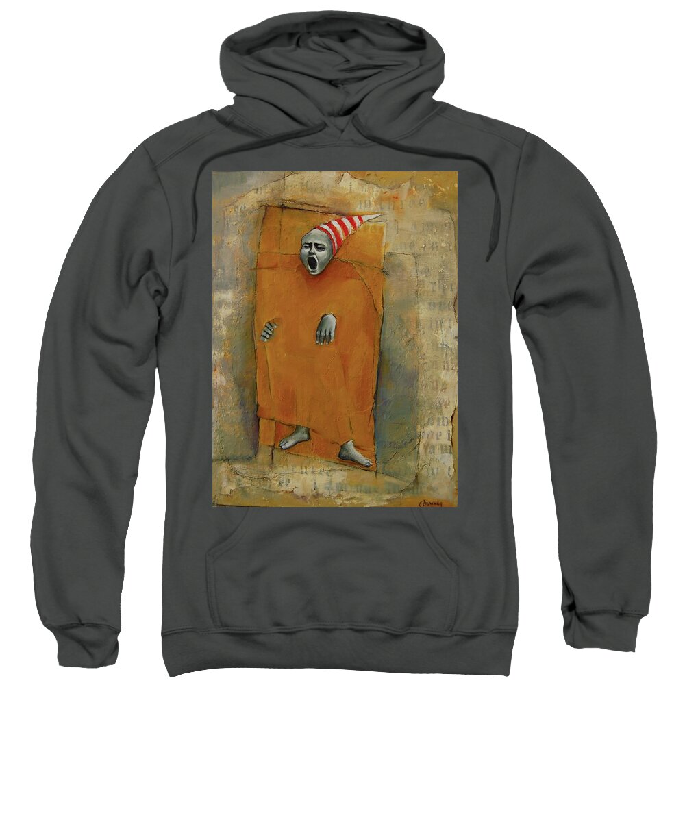 Pain Sweatshirt featuring the painting The Nightmares Seem More Real the Closer You Get to the Truth by Jean Cormier