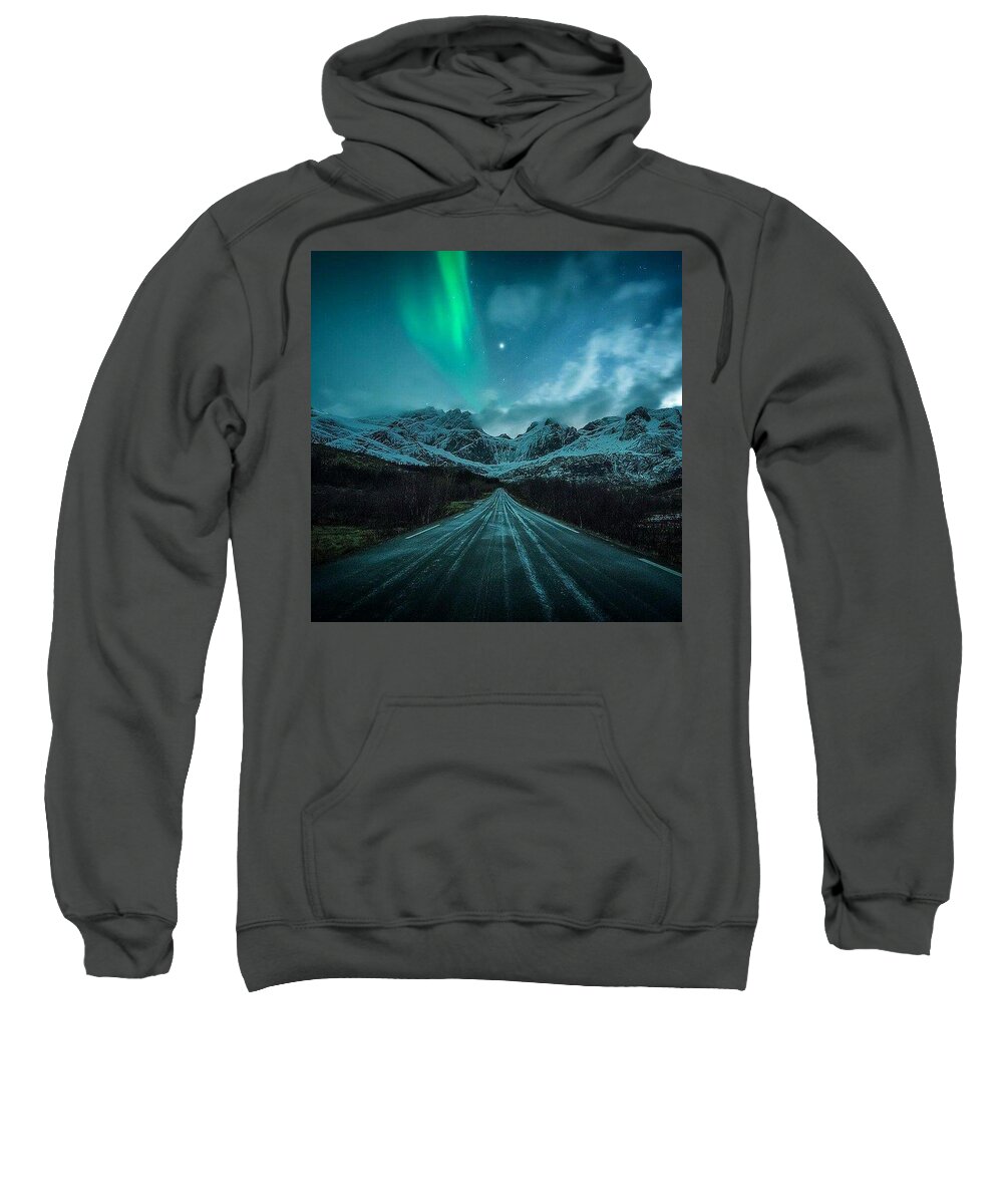 The Northern Lights Sweatshirt featuring the photograph The Northern Lights by Andy Bucaille