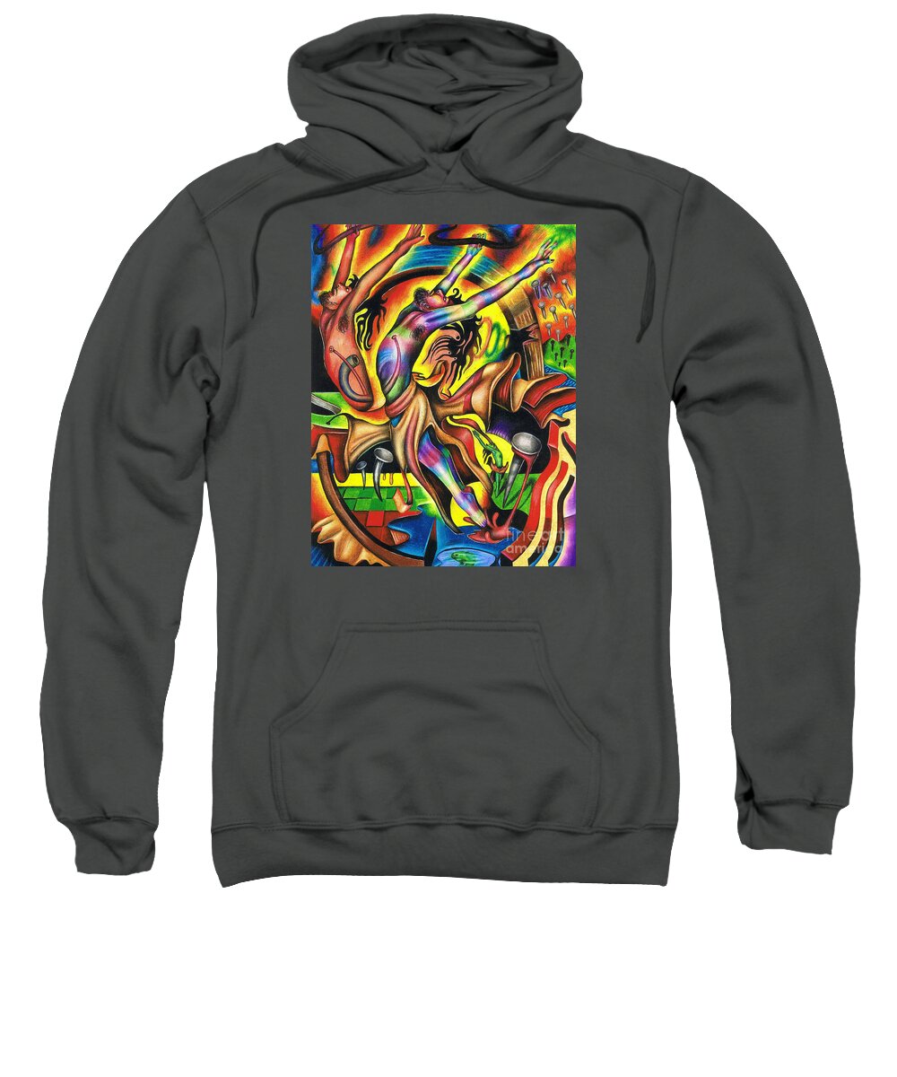 Art Sweatshirt featuring the drawing The Numinous Spectrum of Exaltation by Justin Jenkins
