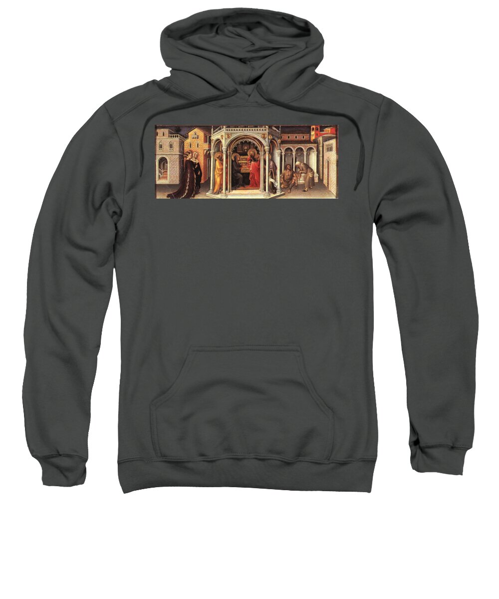 The Presentation In The Temple Sweatshirt featuring the painting The Presentation in the Temple by MotionAge Designs