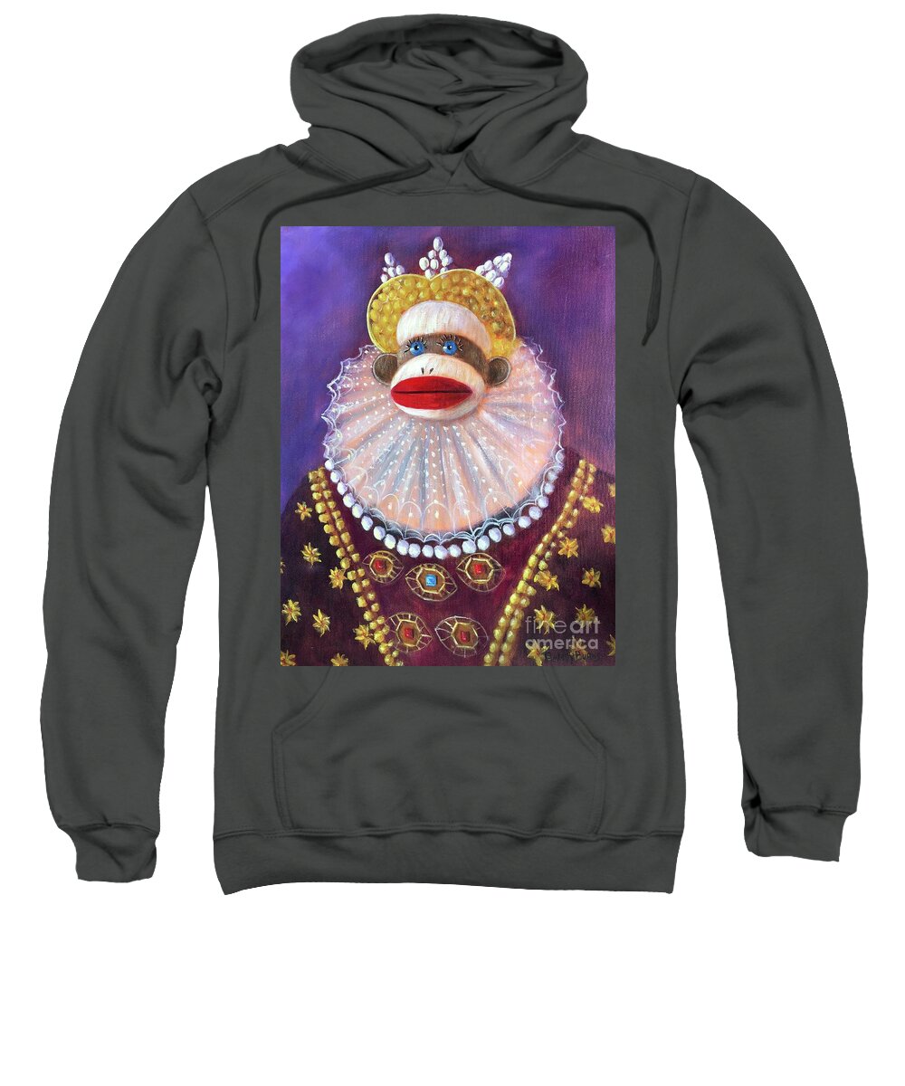 Queen Sweatshirt featuring the painting The Proud Queen by Rand Burns