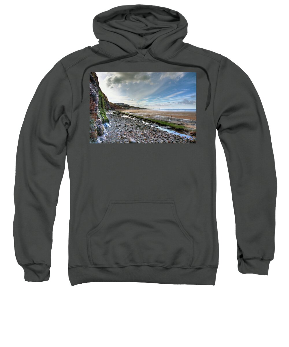 Seaside Sweatshirt featuring the photograph The Seaside town of Saltburn by Jeff Townsend