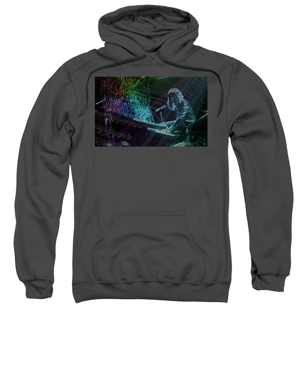 Keith Emerson Sweatshirt featuring the digital art The Show that Never Ends... by Kenneth Armand Johnson