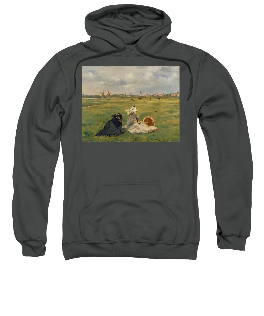 Manet Sweatshirt featuring the painting The Swallows by Edouard Manet