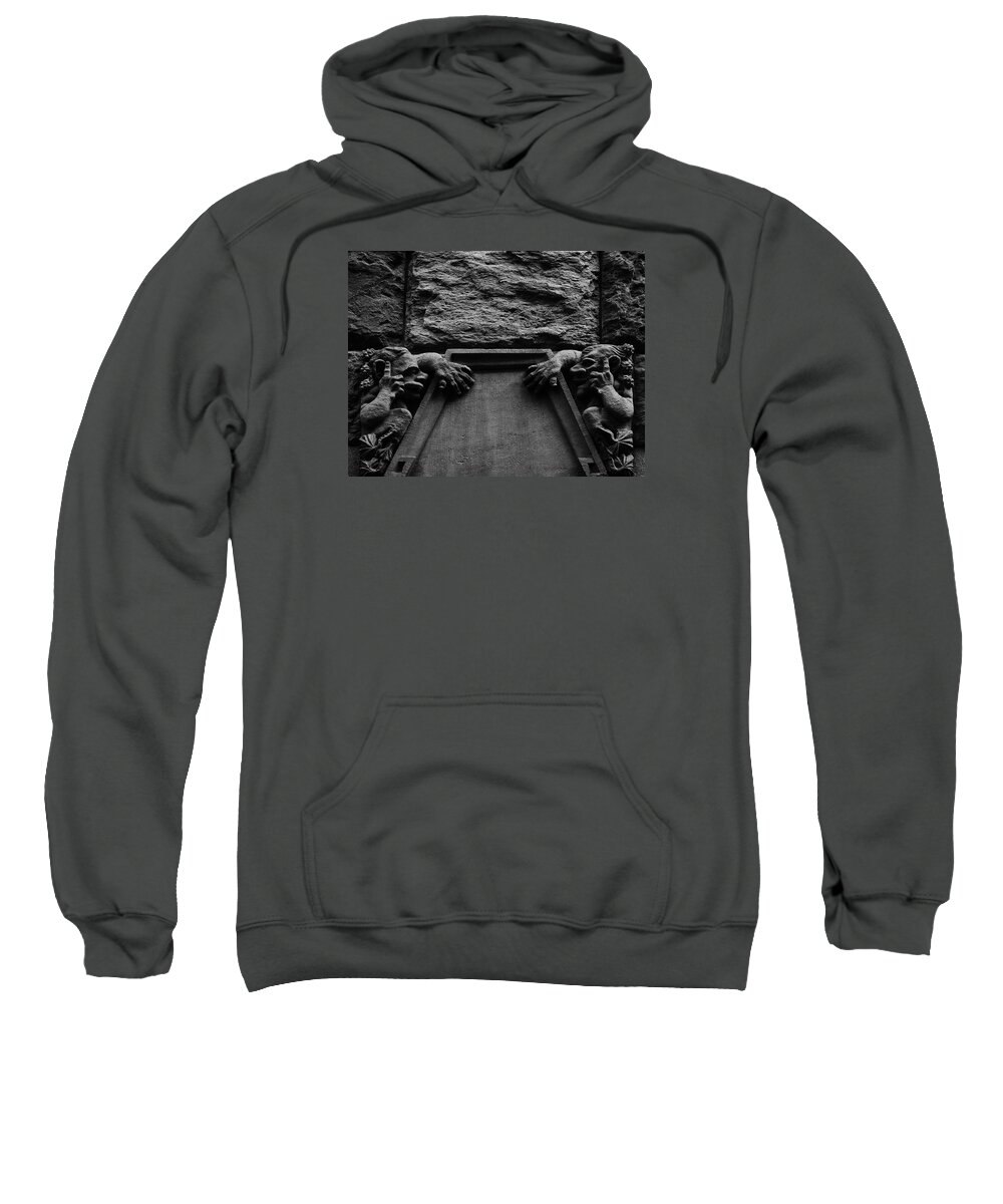 Sculpture Sweatshirt featuring the photograph The thinkers by Emme Pons
