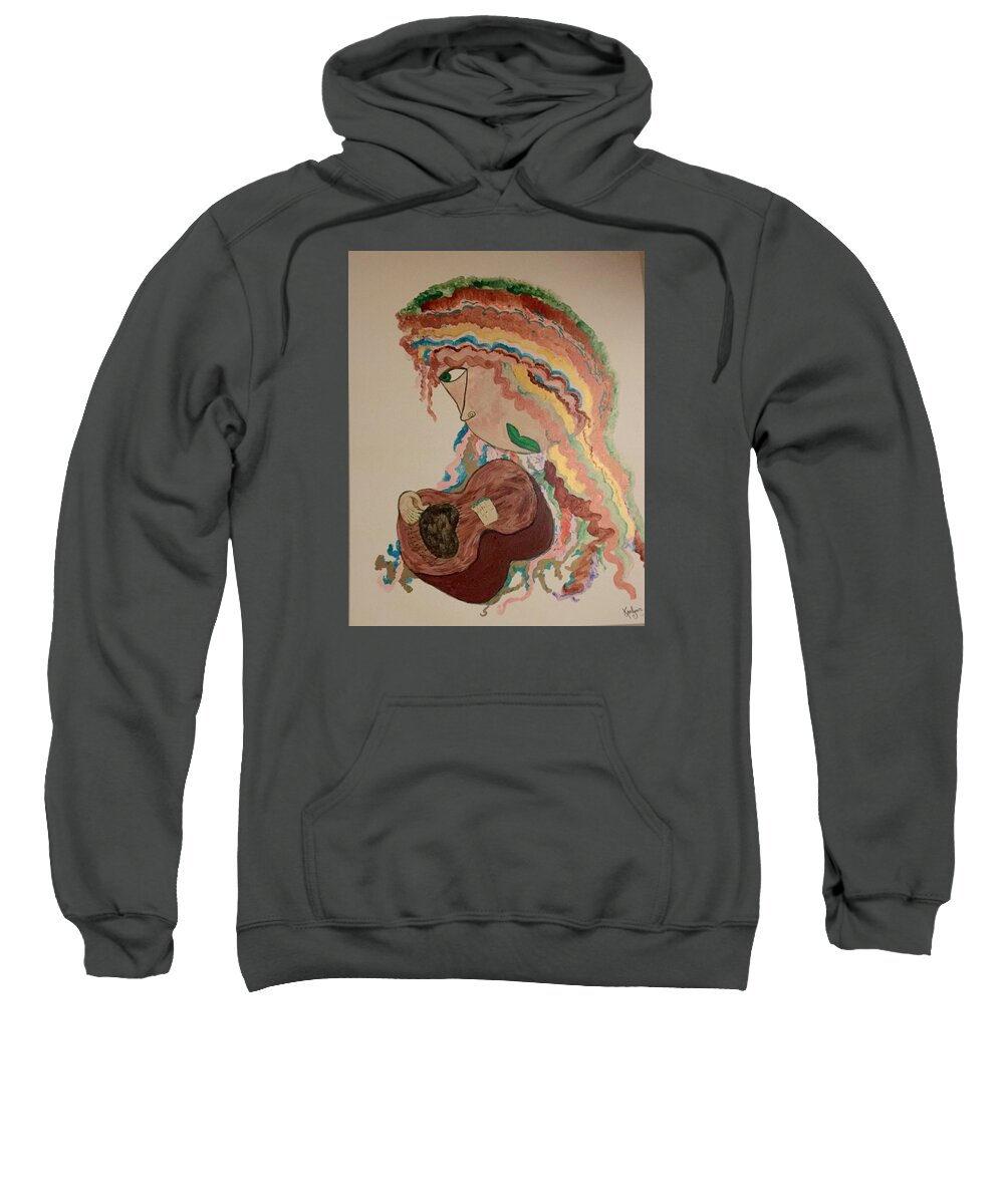 Troubadour Sweatshirt featuring the painting The Troubadour by Kenlynn Schroeder