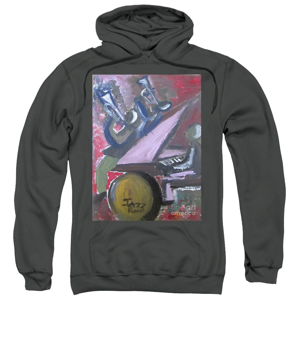 Jazz Sweatshirt featuring the painting The Trumpet Shall Sound by Jennylynd James
