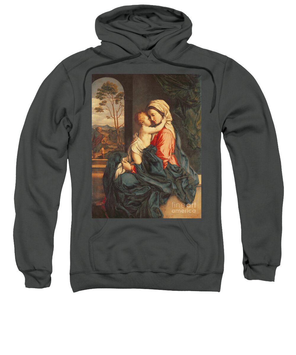 #faatoppicks Sweatshirt featuring the painting The Virgin and Child Embracing by Giovanni Battista Salvi