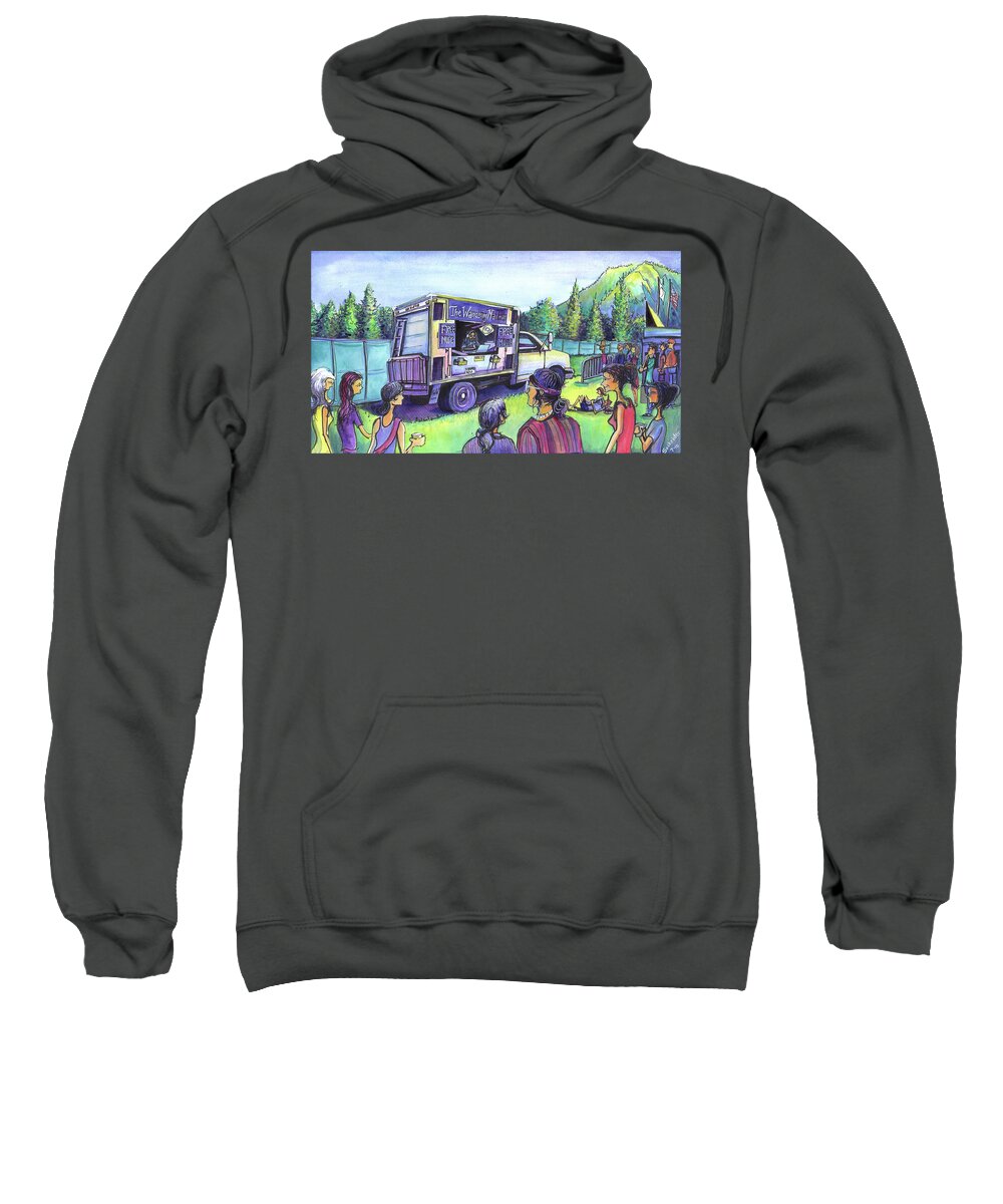 Wandering Sweatshirt featuring the painting The Wandering Madman by David Sockrider