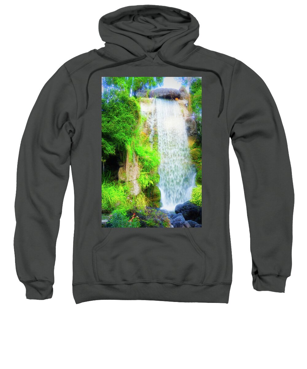 Disneyland Sweatshirt featuring the photograph The Water Falls by M Three Photos