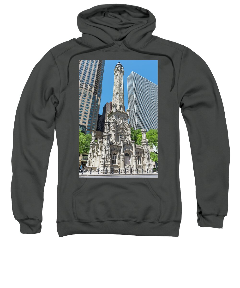 Chicago Sweatshirt featuring the photograph The Water Tower by David Levin