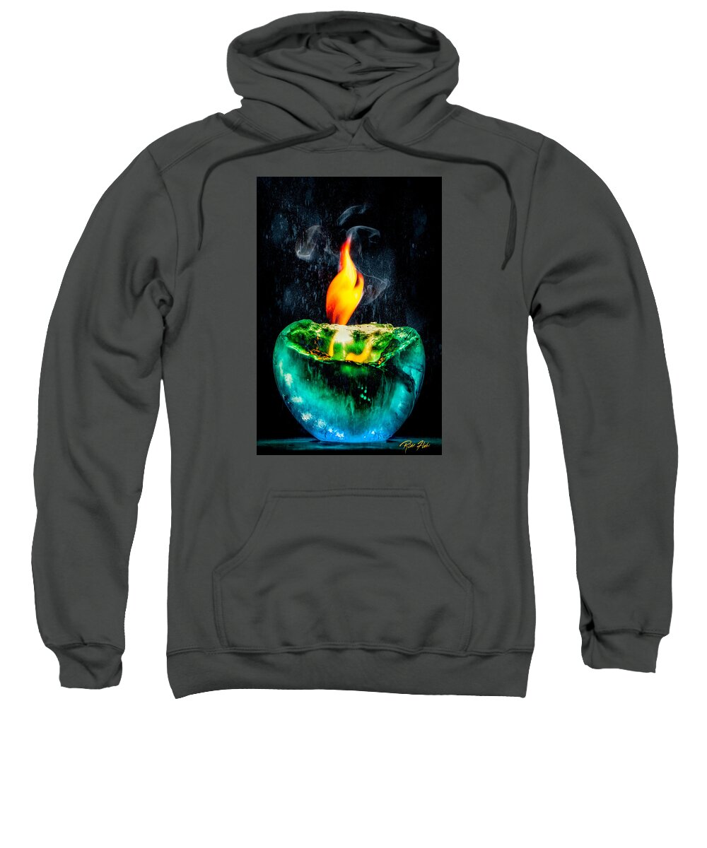 Abstract Sweatshirt featuring the photograph The Winter of Fire and Ice by Rikk Flohr