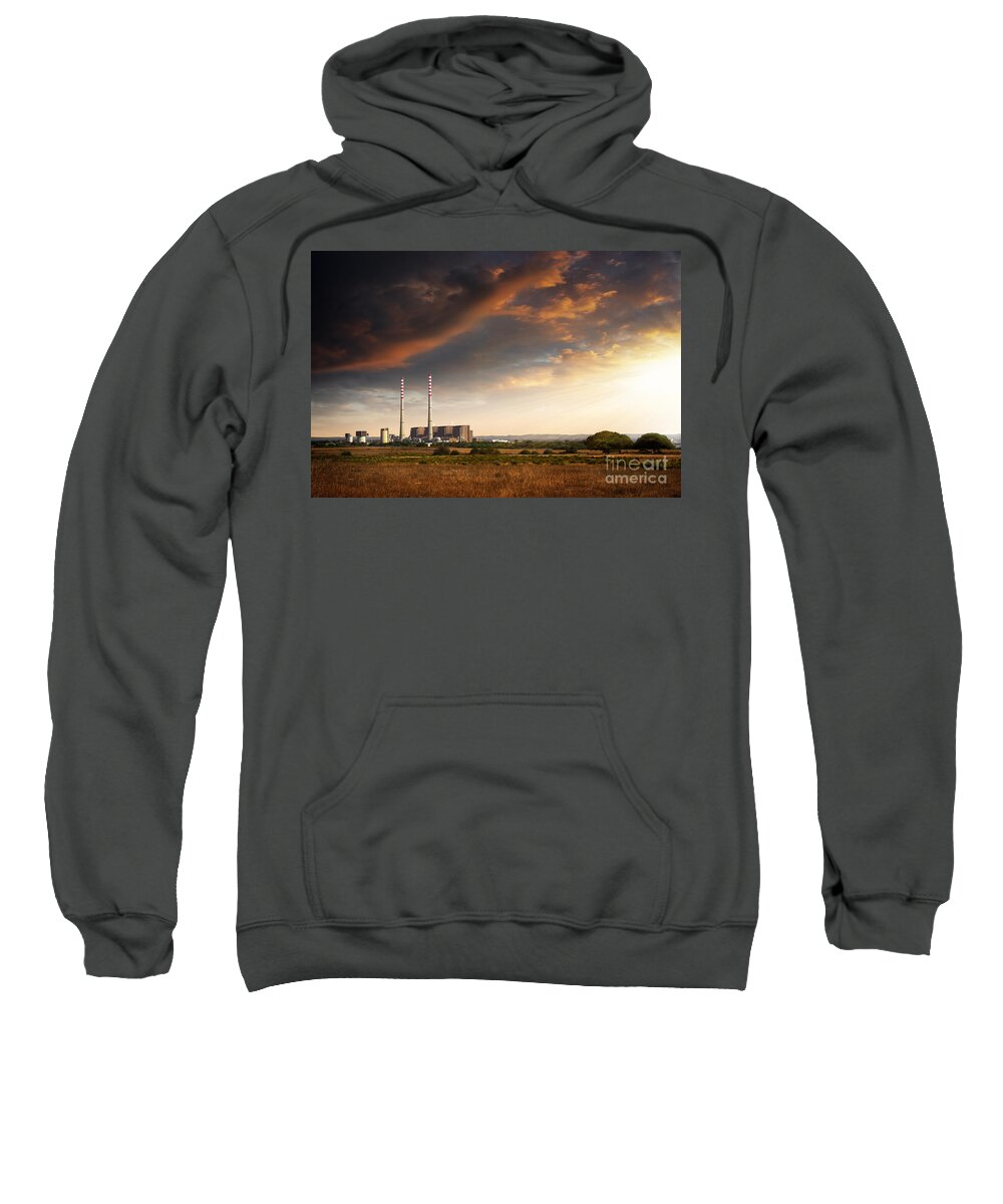 Building Sweatshirt featuring the photograph Thermoelectrical Plant by Carlos Caetano