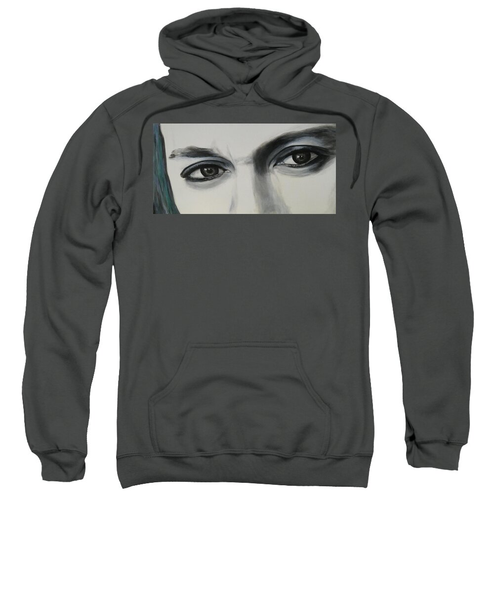 Portrait Sweatshirt featuring the painting These Eyes 2 by Mr Dill