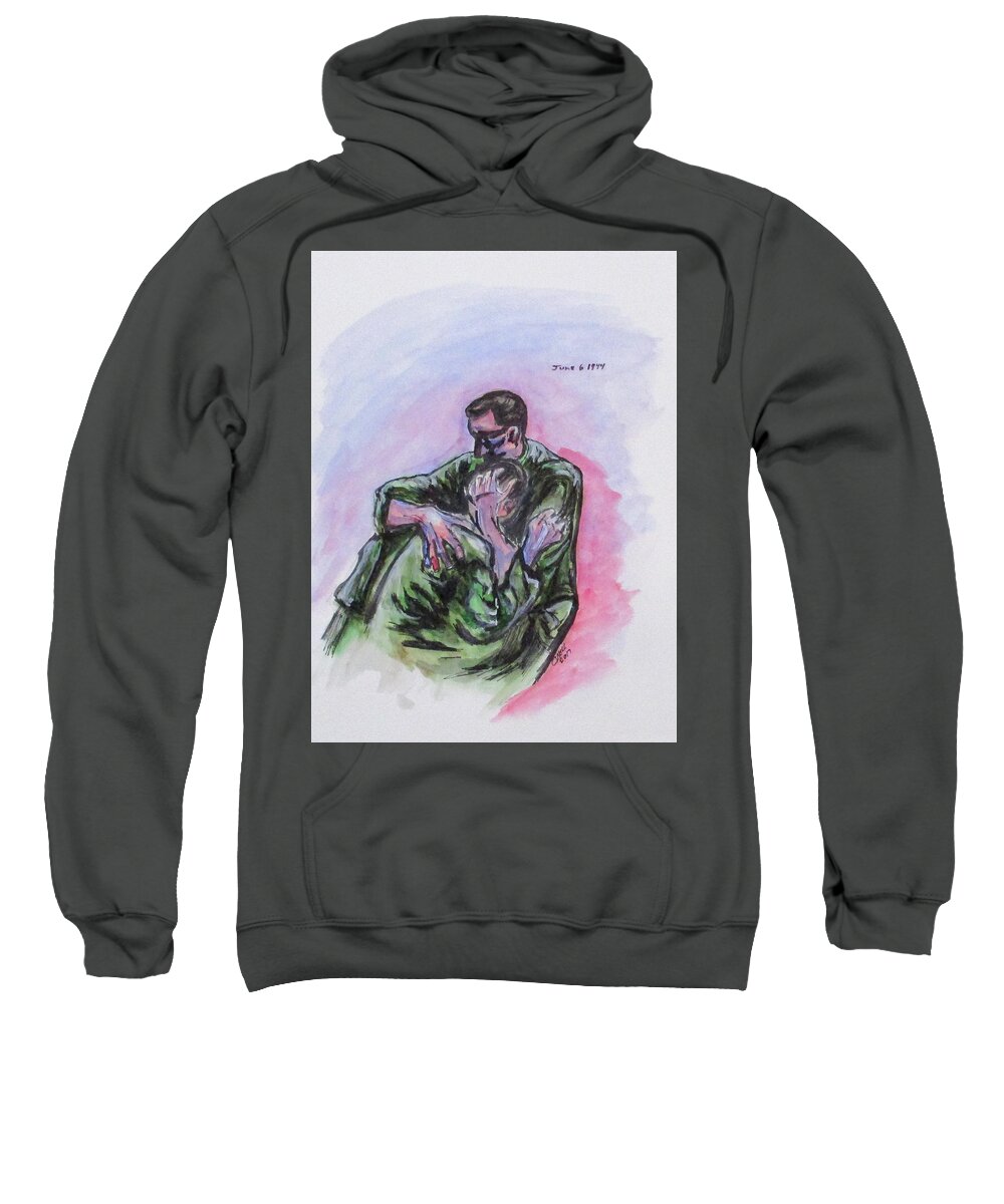 War Sweatshirt featuring the painting They Will Never Forget by Clyde J Kell