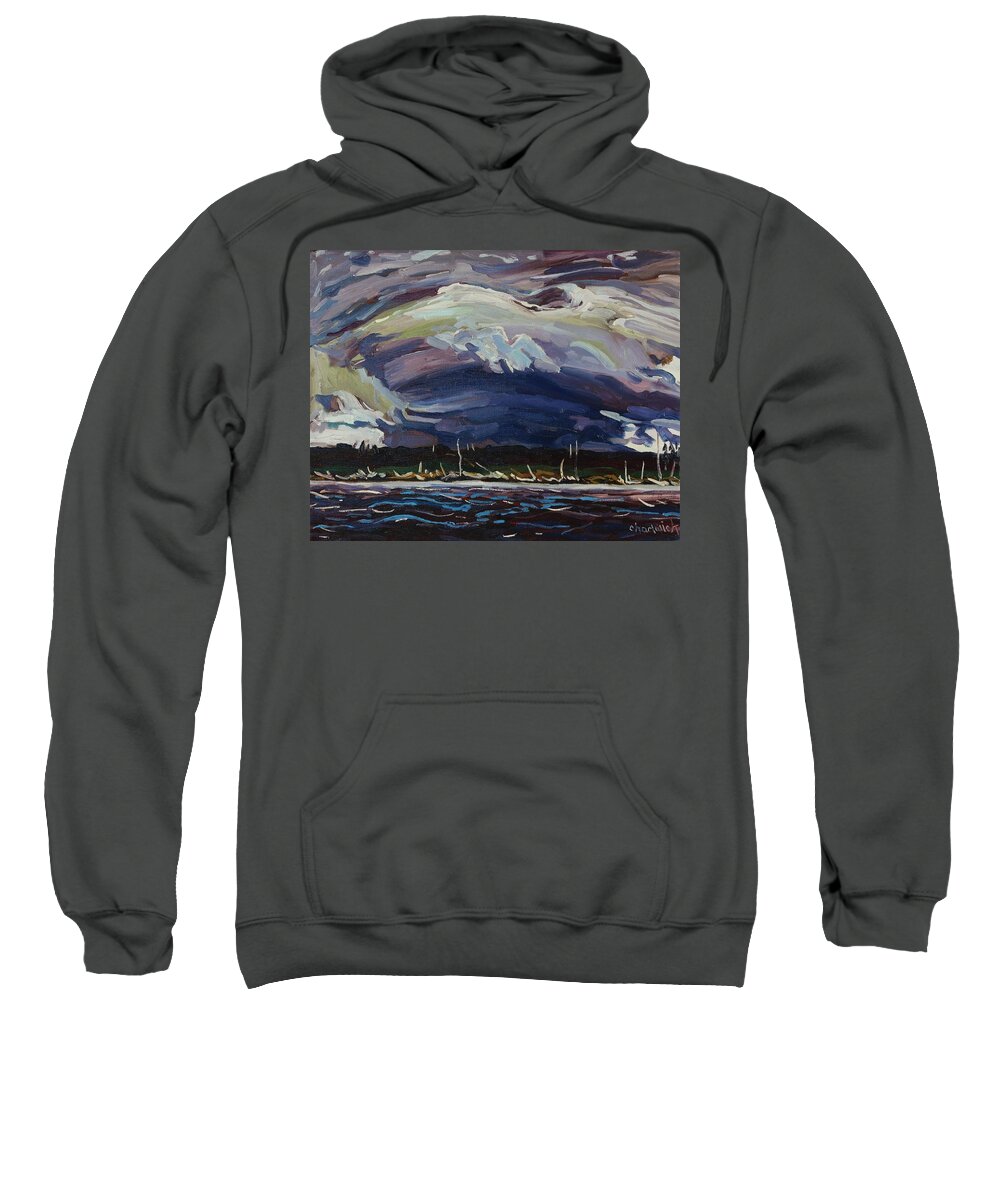 886 Sweatshirt featuring the painting Thomson's Thunderhead by Phil Chadwick