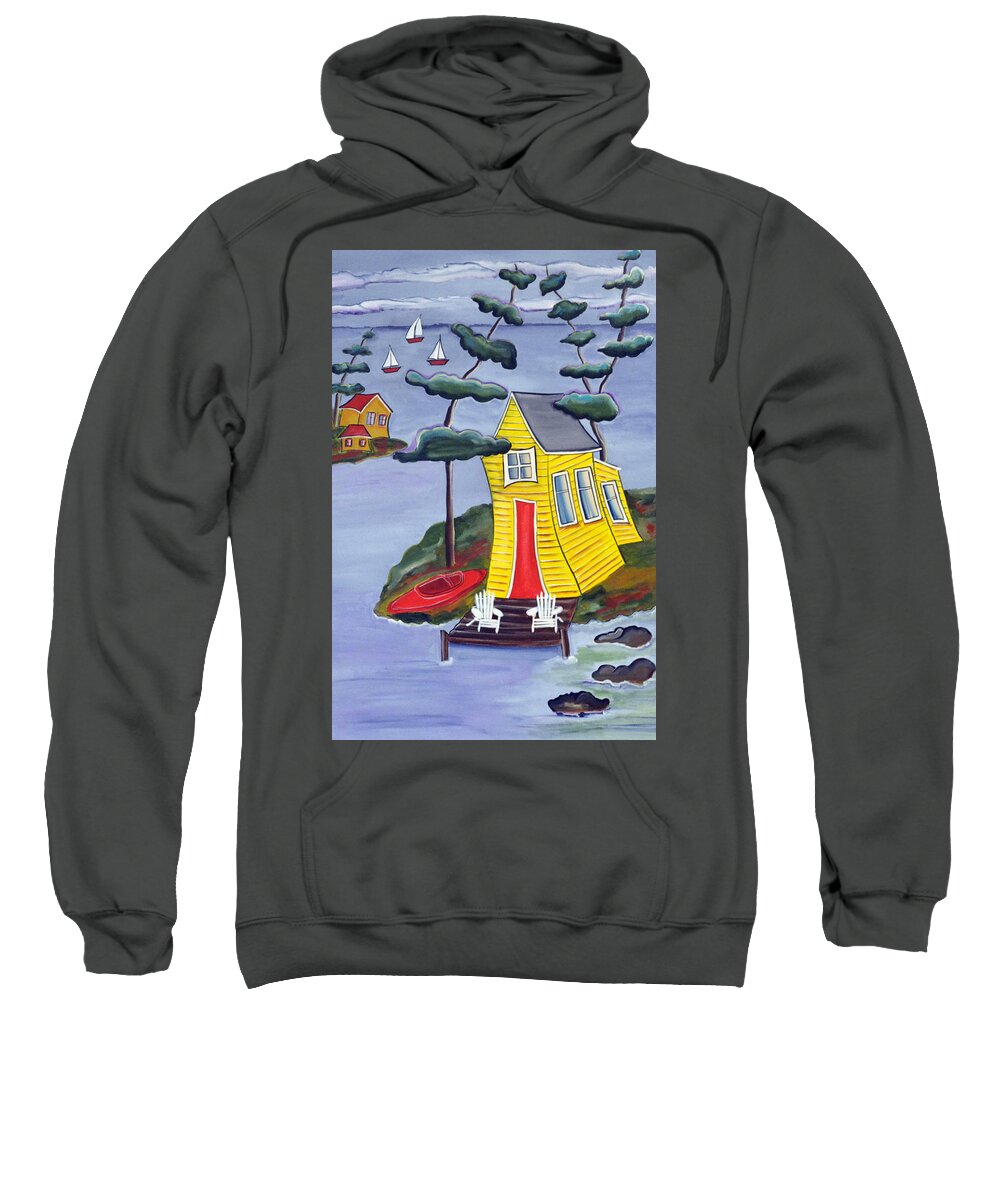 Abstract Sweatshirt featuring the painting The Channel by Heather Lovat-Fraser