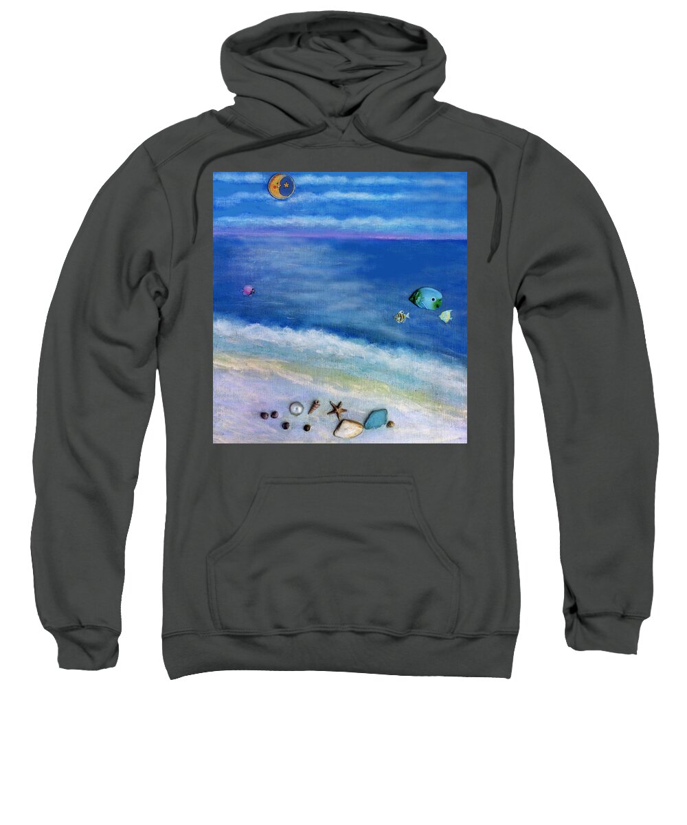 Beach Sweatshirt featuring the painting Three Beaches C by Mary Ann Leitch
