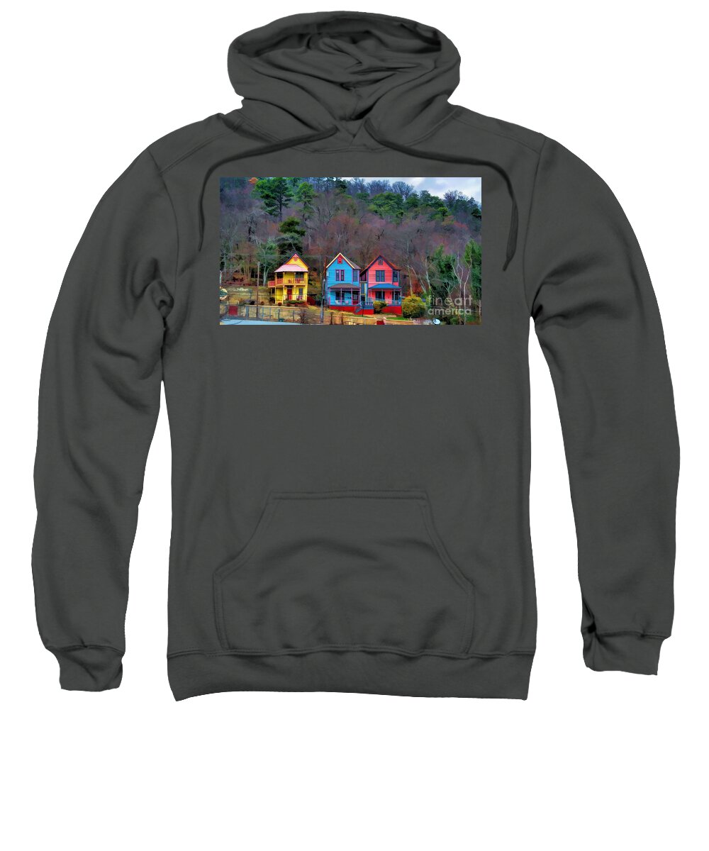 Landscape Sweatshirt featuring the photograph Three Houses Hot Springs AR by Diana Mary Sharpton