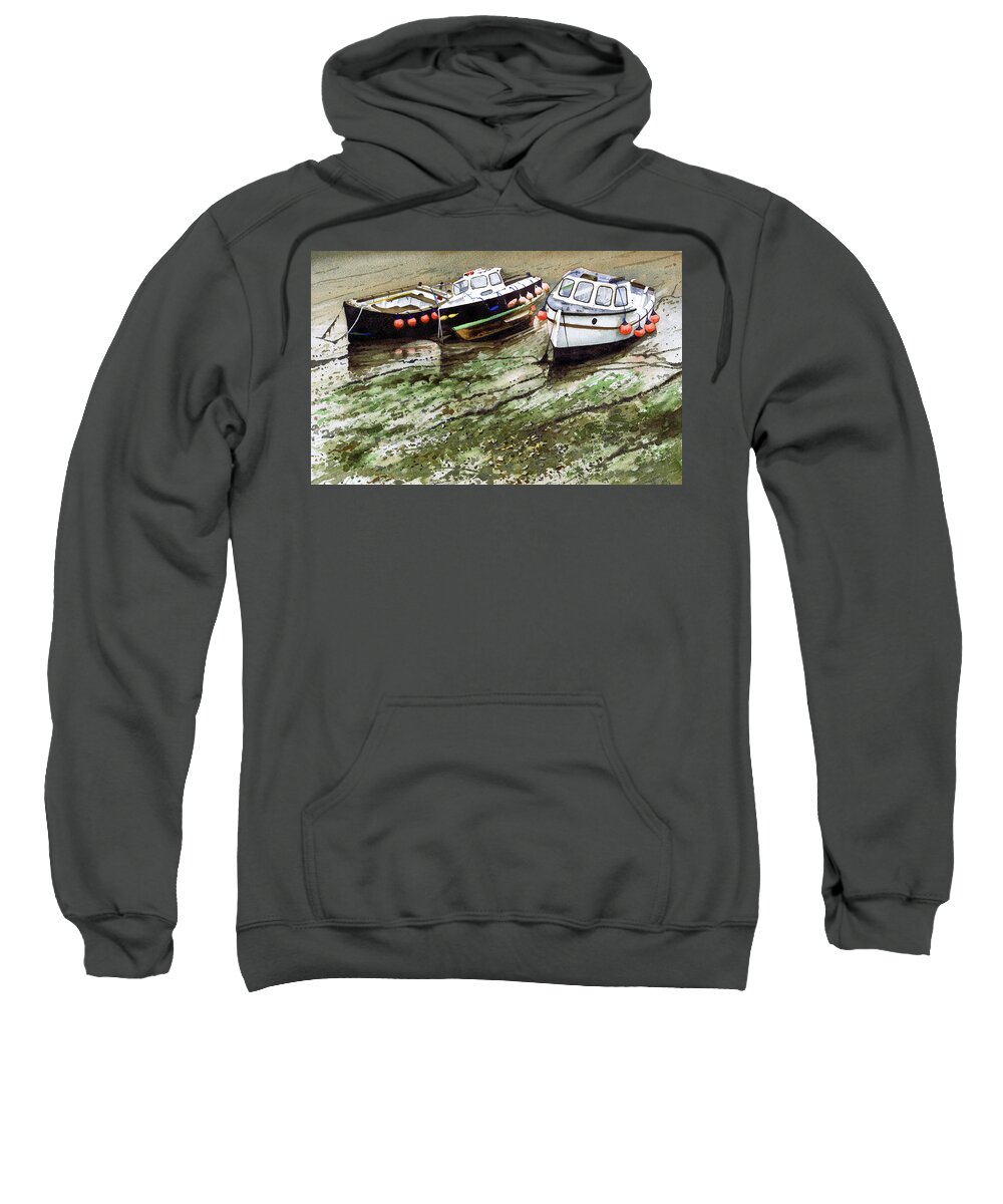Tide Out Sweatshirt featuring the painting Tide out by Paul Dene Marlor