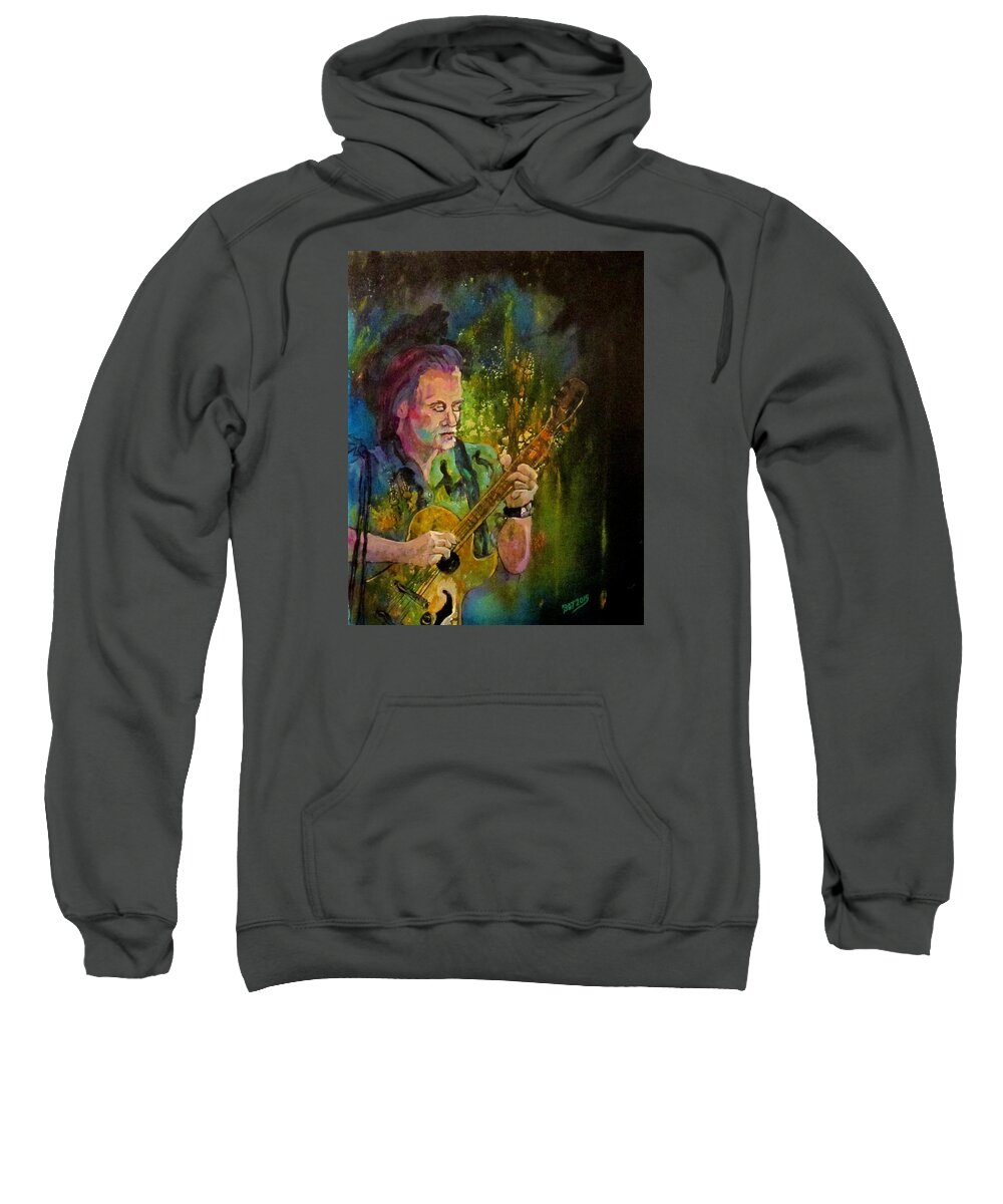 Musician Sweatshirt featuring the painting TJ by Barbara O'Toole