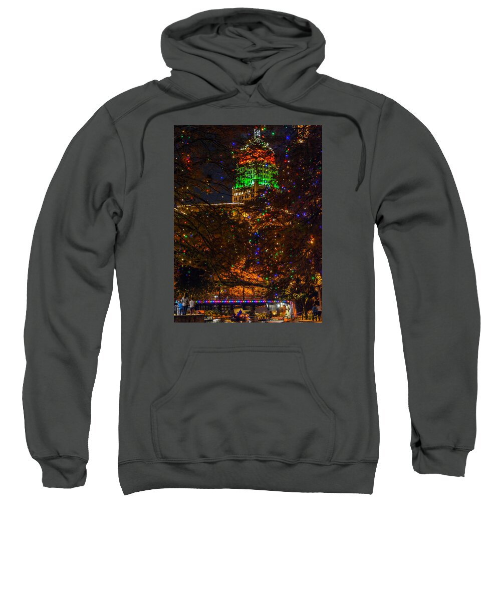 Tower Life Building Sweatshirt featuring the photograph Tower Life Christmas by David Meznarich