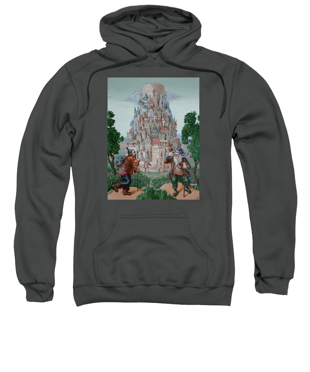 Babylon Sweatshirt featuring the painting Tower of Babel by Victor Molev