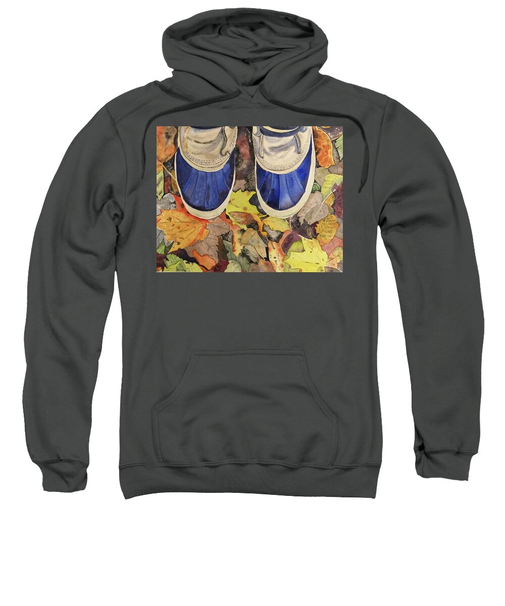 Leaves Sweatshirt featuring the painting Trail Mix by Sonja Jones