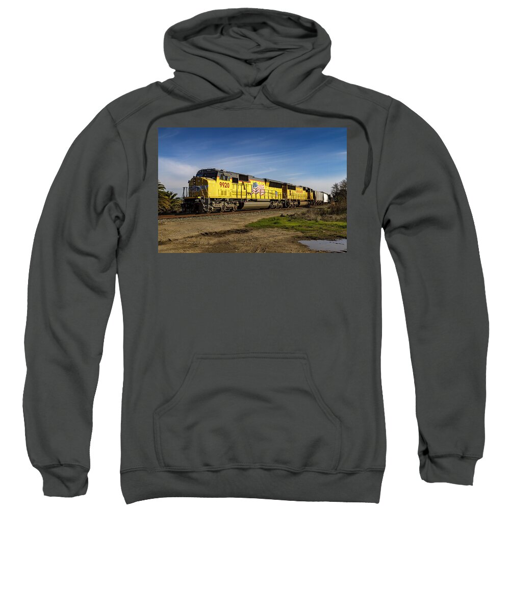 Suisun Sweatshirt featuring the photograph Train 9920 Color by Bruce Bottomley