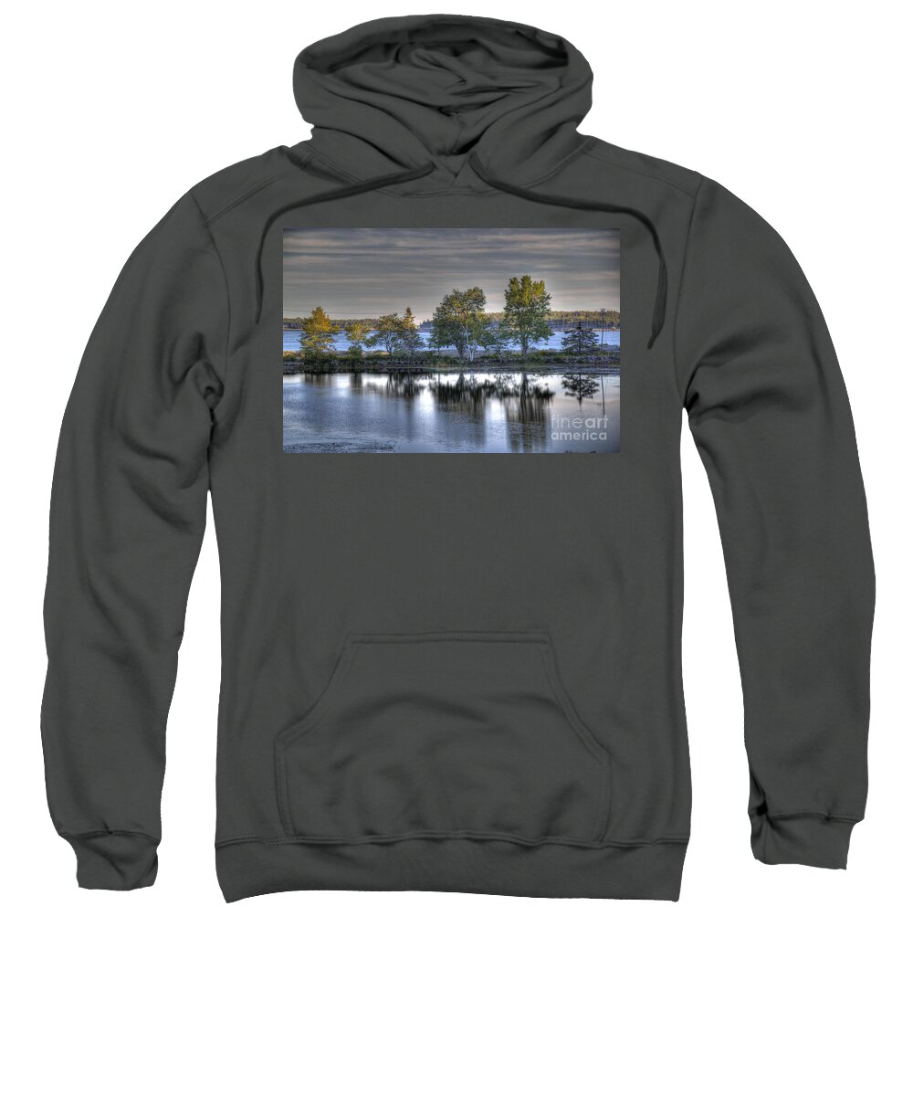 Maine Sweatshirt featuring the photograph All In a Row by Crystal Nederman