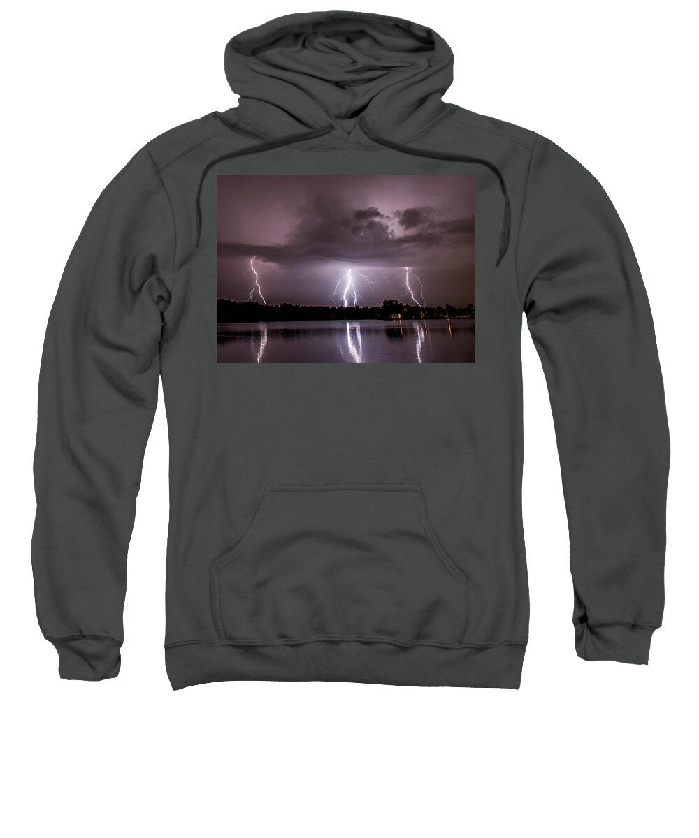 Lightning Sweatshirt featuring the photograph Triple Threat by Marcus Hustedde