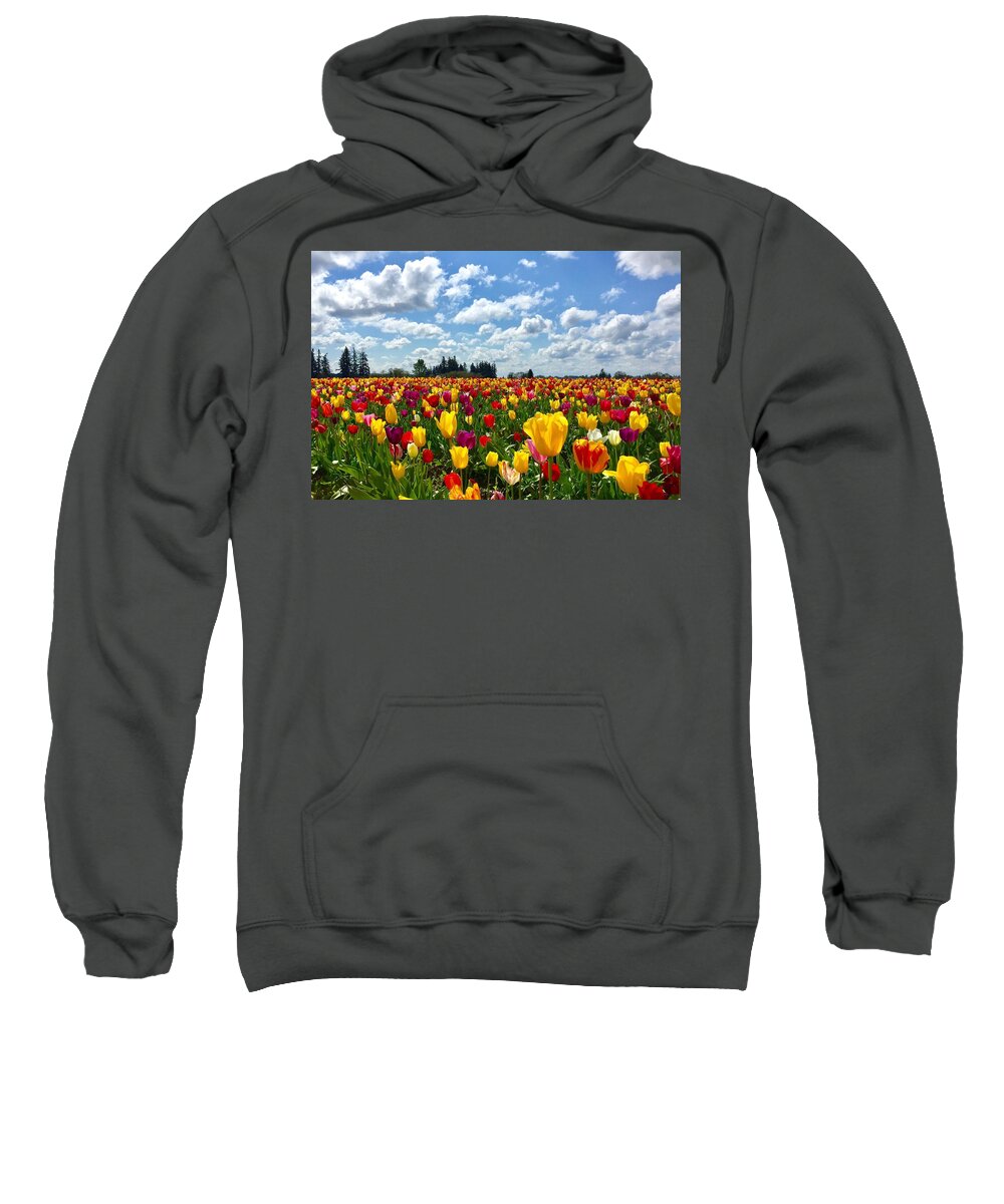 Tulip Sweatshirt featuring the photograph Tulip Field by Brian Eberly