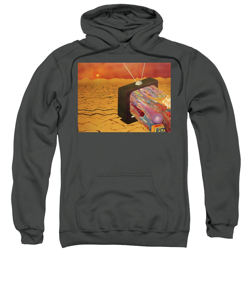 Abstract Art Sweatshirt featuring the painting TV Wasteland by Thomas Blood