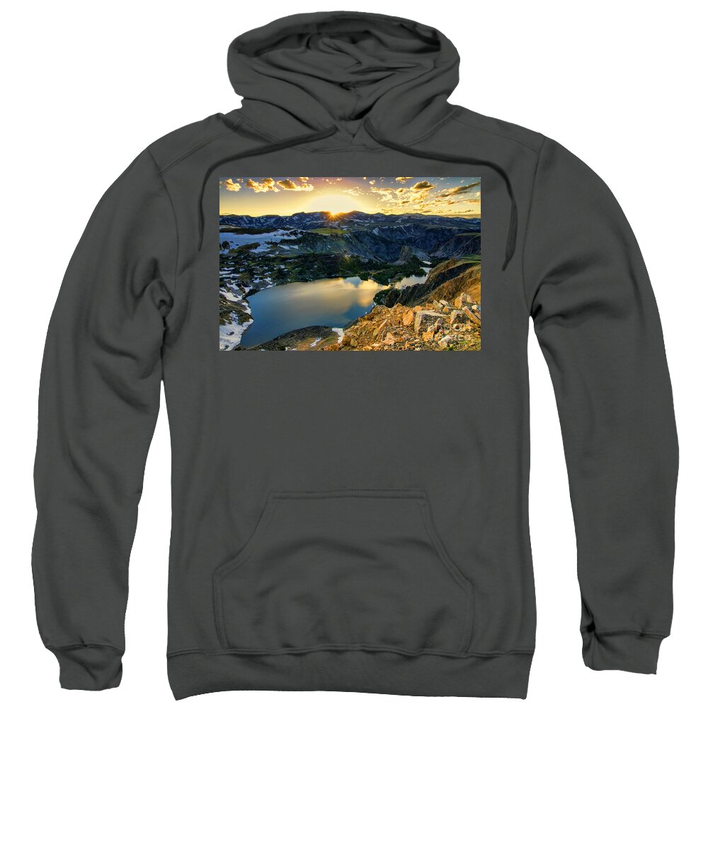 Twin Lakes Sweatshirt featuring the photograph Twin Lakes Sunset by Gary Beeler
