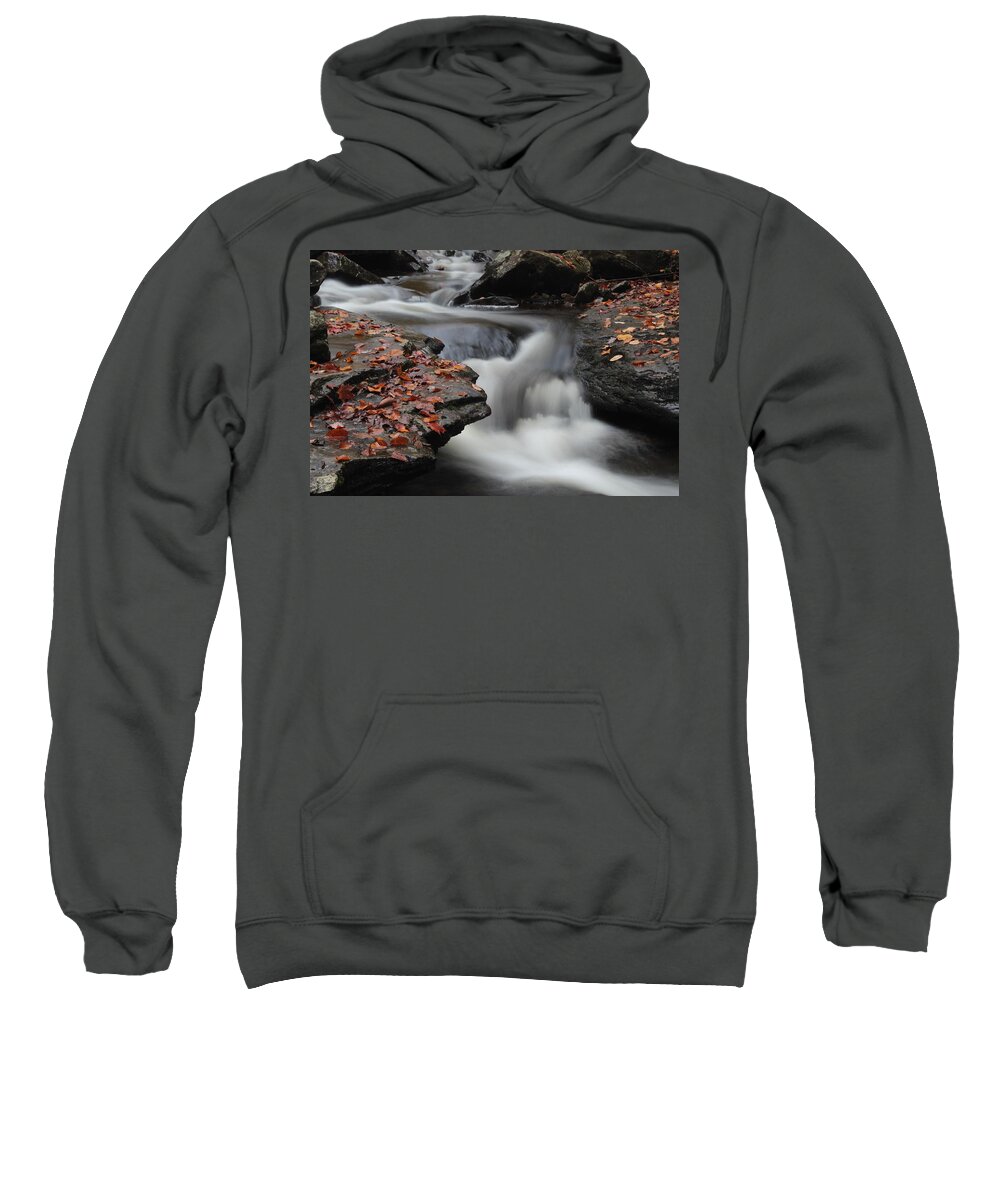 Waterfall Leaves Movement Rocks Edges Multicolored Sweatshirt featuring the photograph Twisted Waterfall by Scott Burd