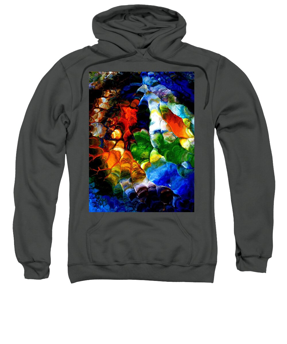 Sea Sweatshirt featuring the painting Unda the Sea Beauty by Pj LockhArt