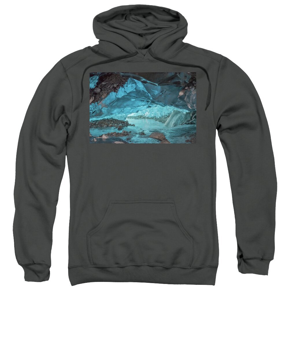 Ice Caves Sweatshirt featuring the photograph Under The Glacier by David Kirby