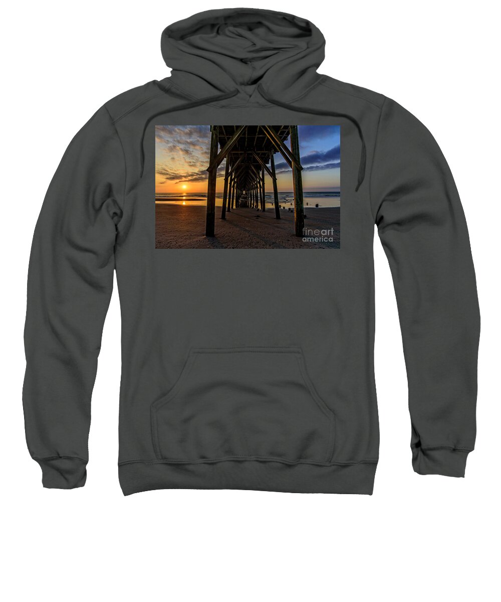 Surf City Sweatshirt featuring the photograph Under the Pier1 by DJA Images