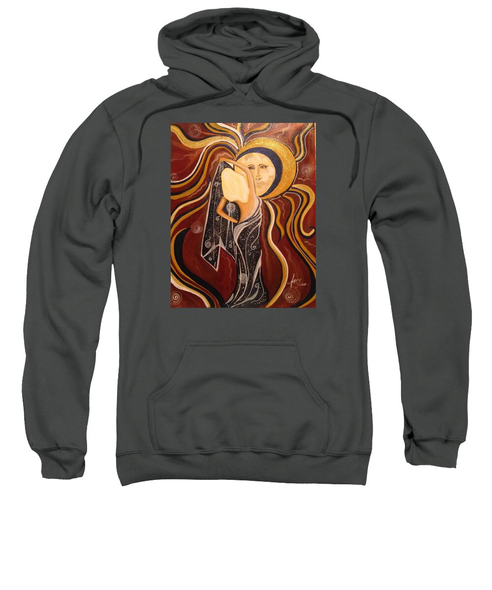  Sweatshirt featuring the painting Unveiling The Goddess by Tracy McDurmon