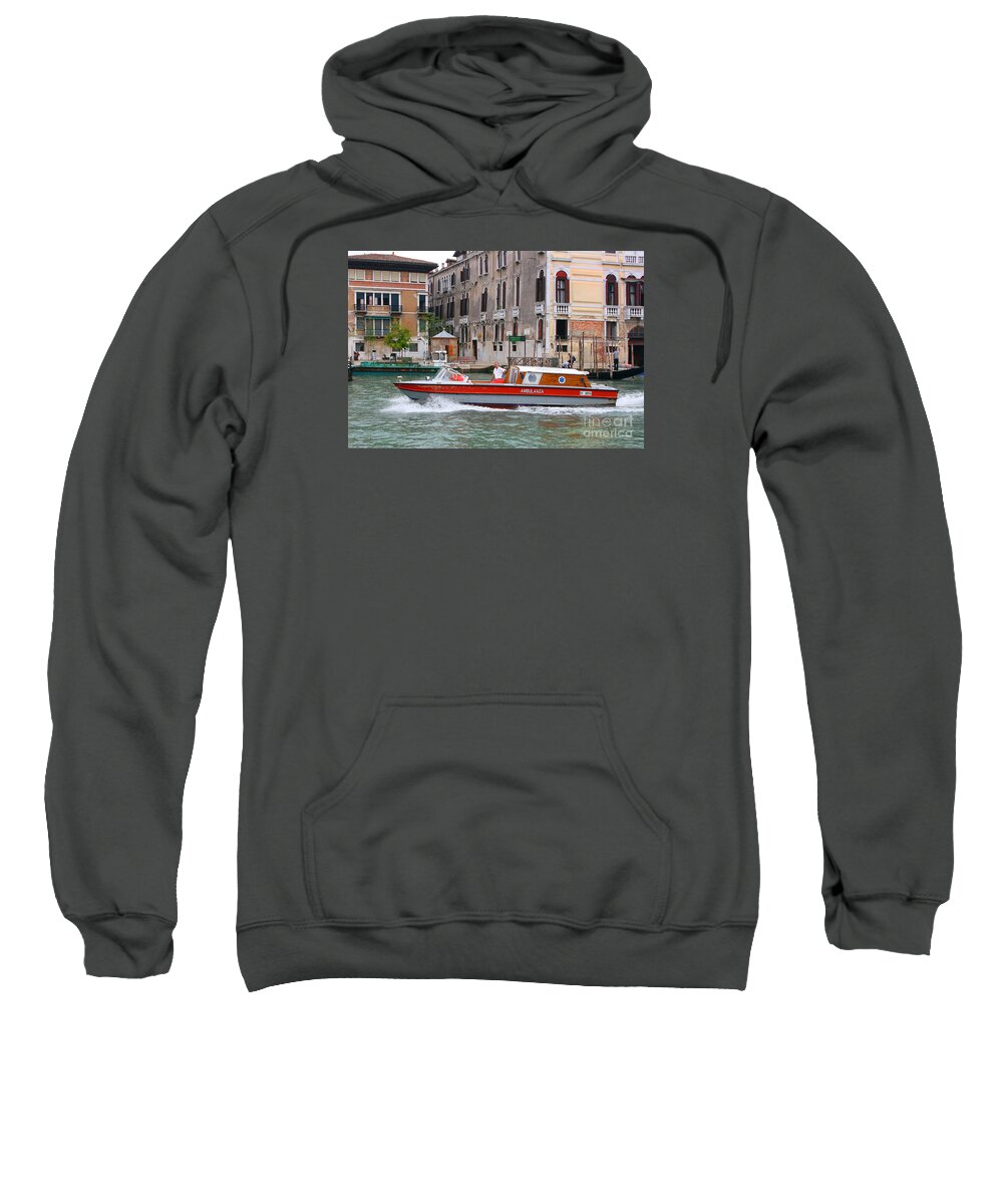 Ambulance Sweatshirt featuring the photograph Venetian Ambulance by Mariarosa Rockefeller
