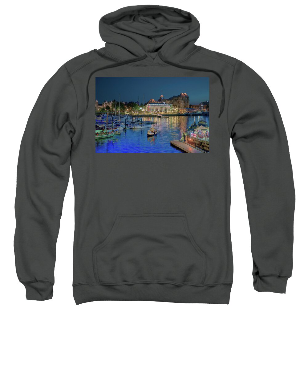 Victoria Sweatshirt featuring the photograph Victoria at Night by Patricia Dennis