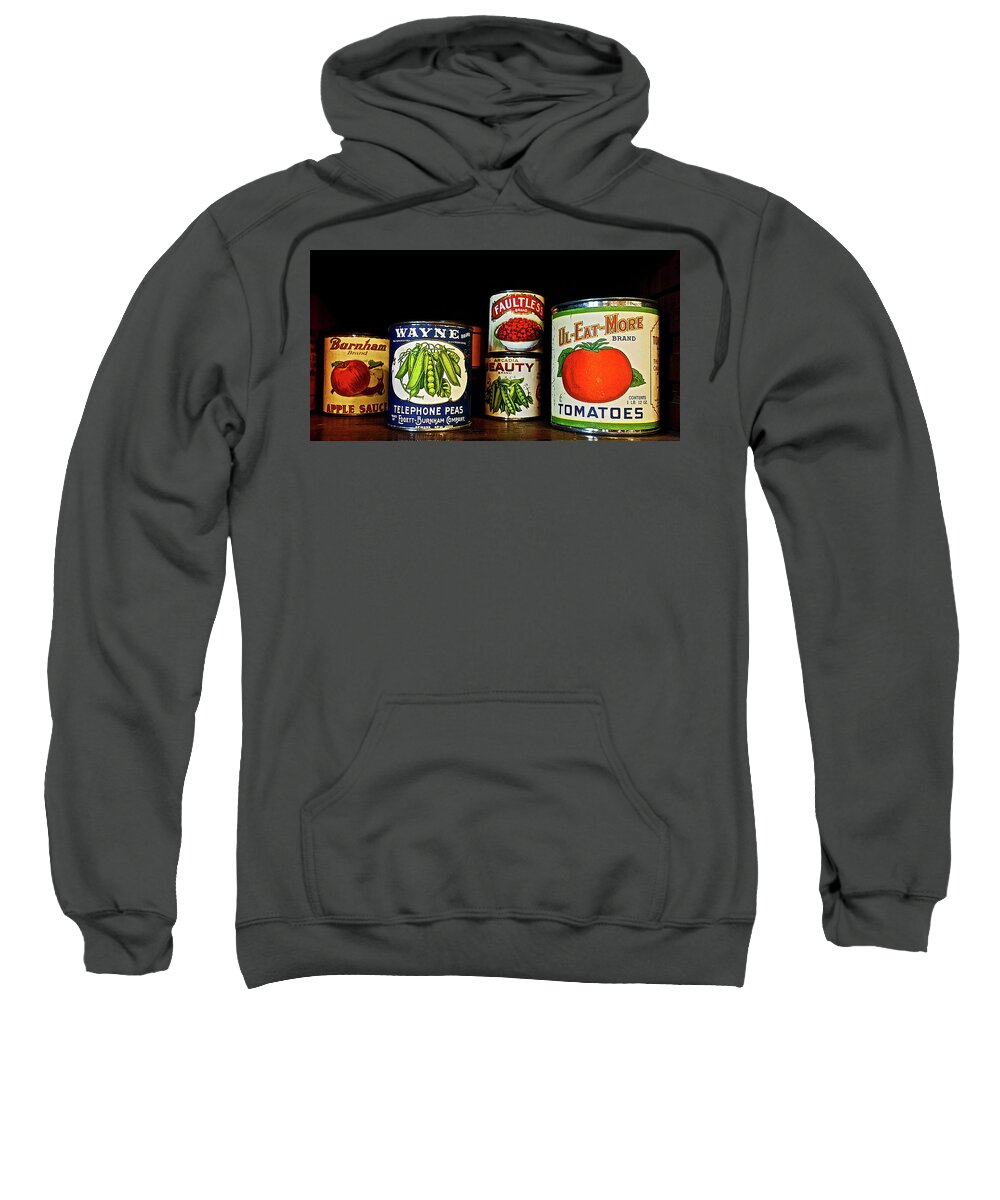 Vintage Sweatshirt featuring the photograph Vintage Canned Vegetables by Joan Reese