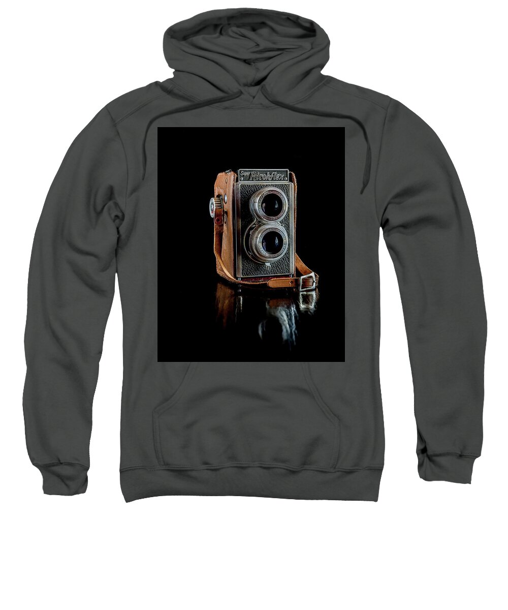 Camera Sweatshirt featuring the photograph Vintage Ricohflex camera by Adam Reinhart