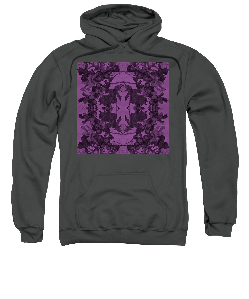 Beautiful Sweatshirt featuring the painting Violet Oak Tree Pattern by Mastiff Studios
