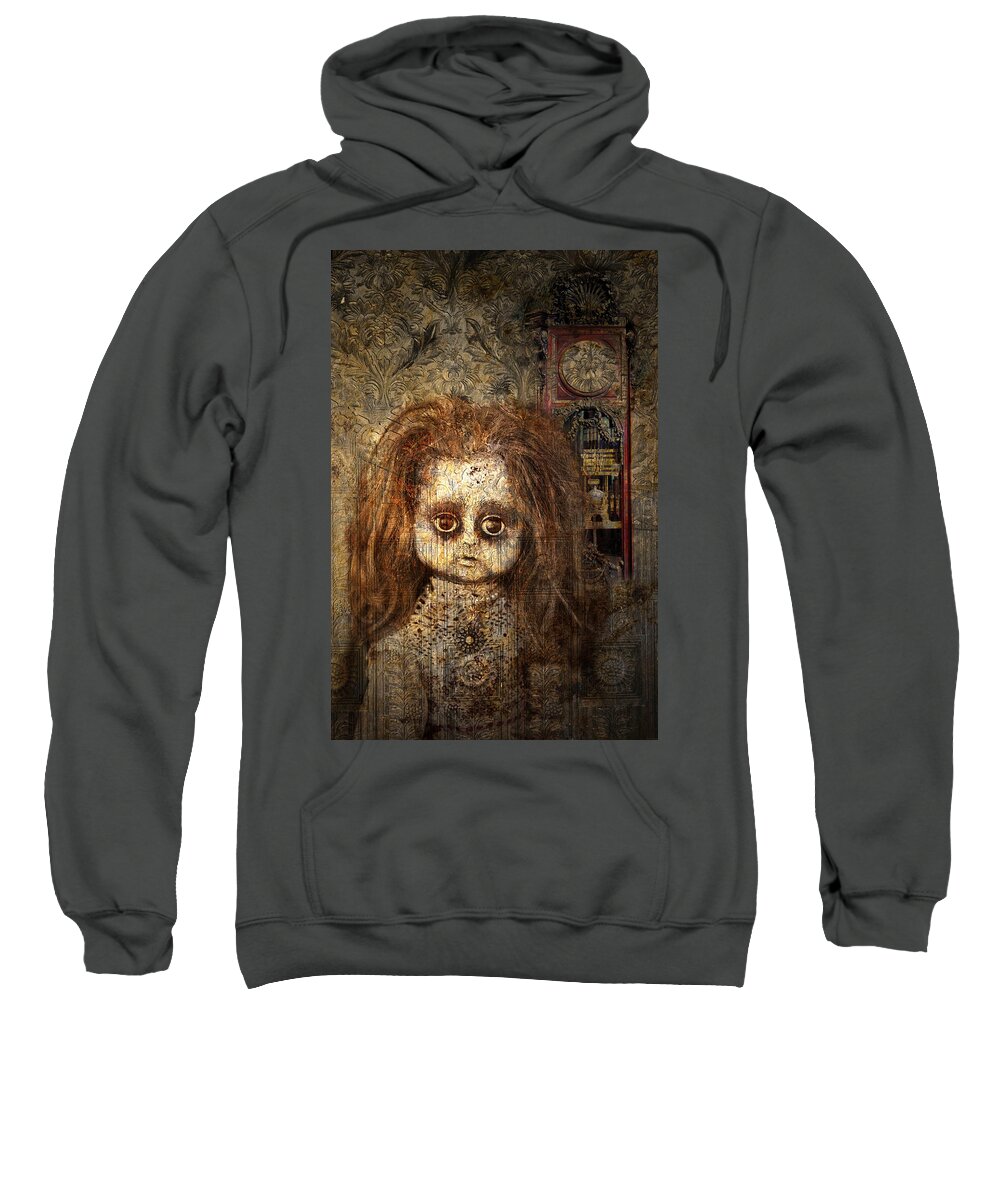 Voices Sweatshirt featuring the digital art Voices in the Walls by Lisa Yount