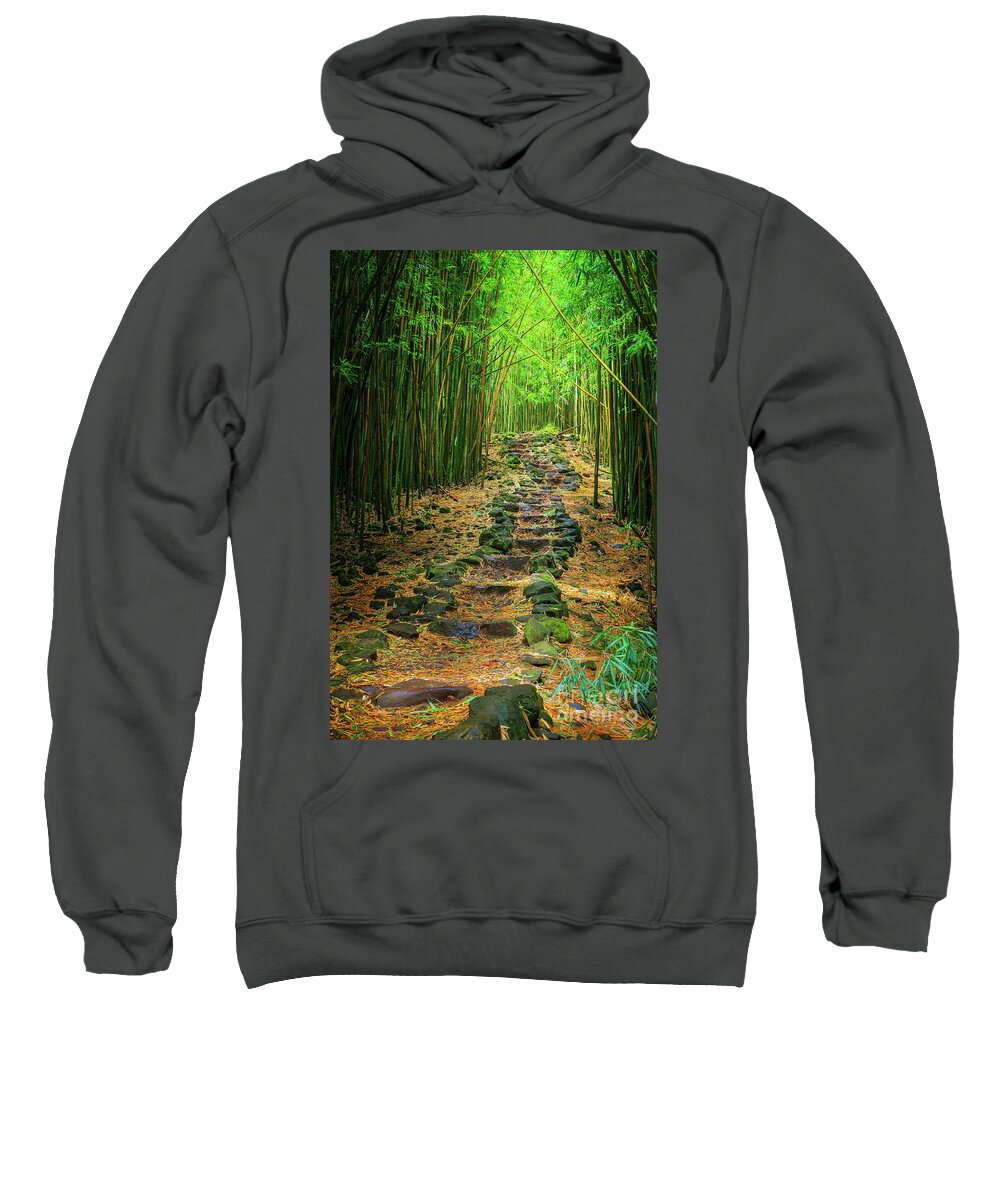America Sweatshirt featuring the photograph Waimoku Bamboo Forest #2 by Inge Johnsson