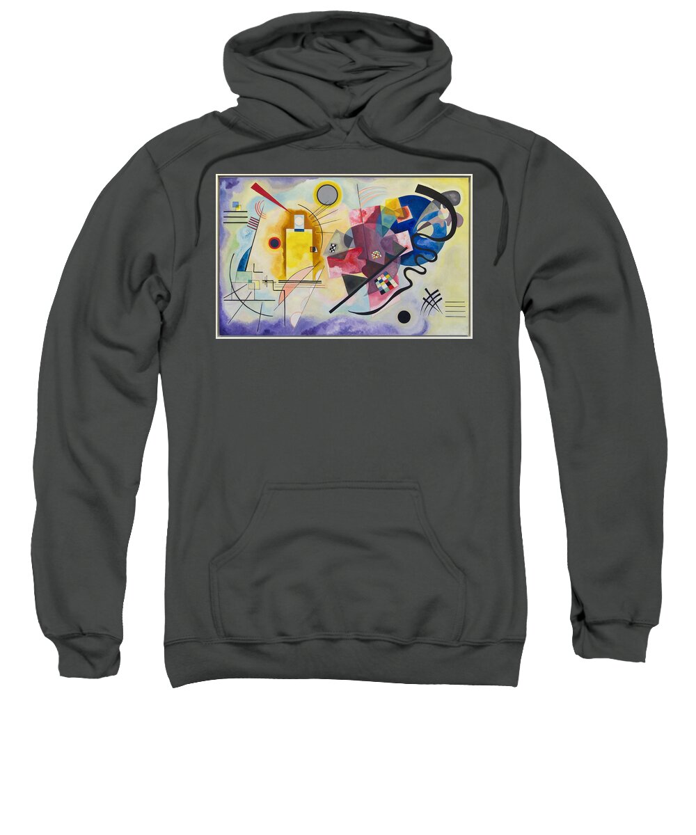 Wassily Kandinsky Sweatshirt featuring the painting Wassily Kandinsky,Jaune Rouge Bleu by Celestial Images