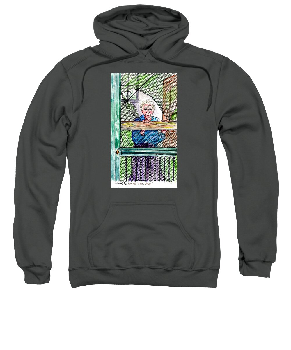 Old Screen Door Sweatshirt featuring the mixed media Watching to See If The Kids Are Coming by Philip And Robbie Bracco