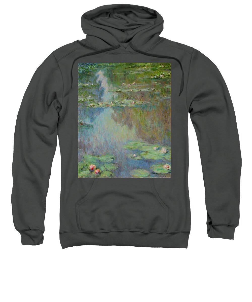 Pierre Van Dijk Sweatshirt featuring the painting Water lilies by Pierre Dijk