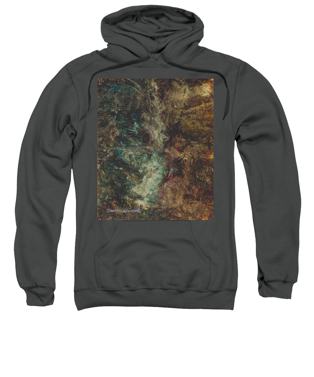 Waterfall Sweatshirt featuring the painting Waterfall 2 by David Ladmore